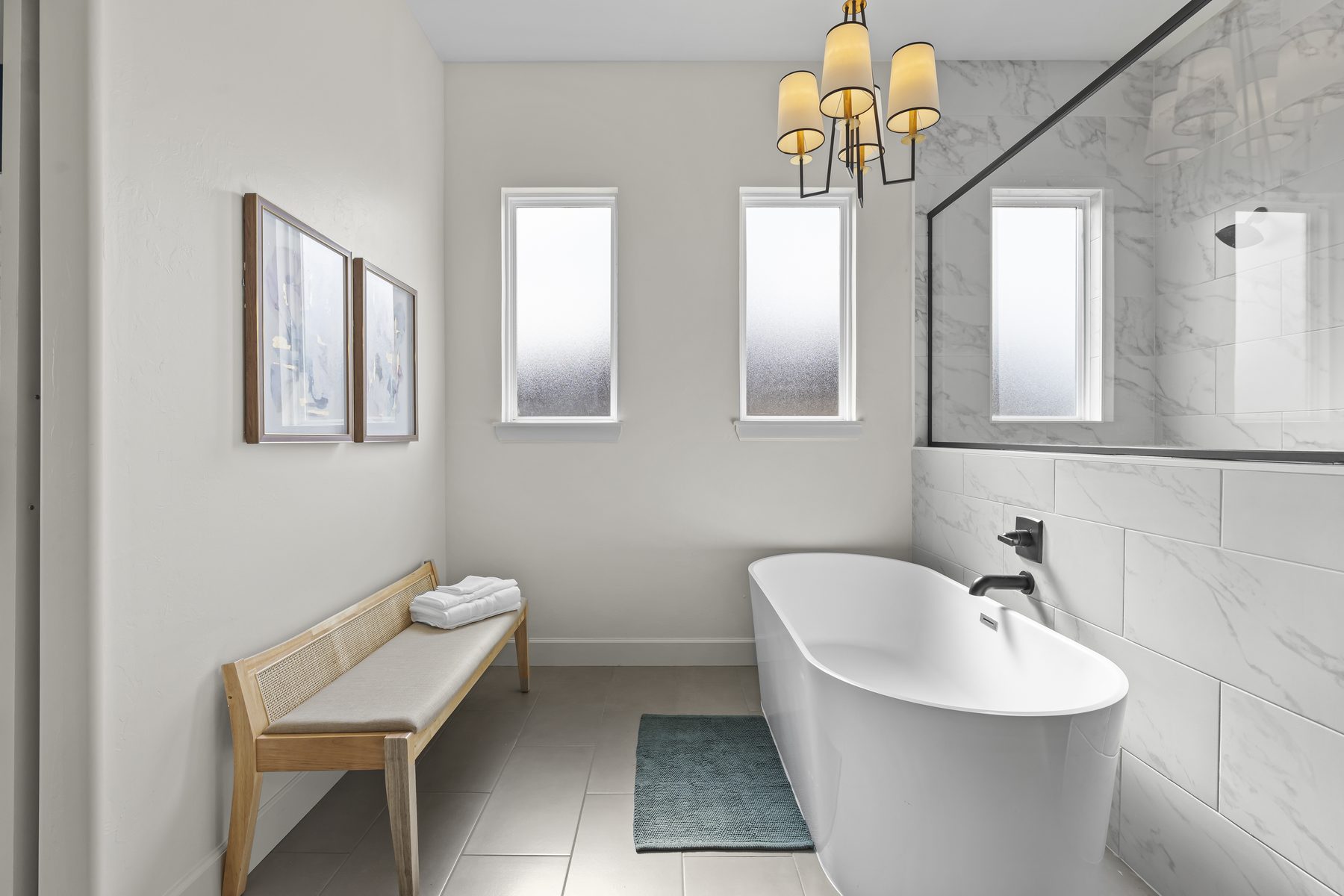 Luxury bathroom with freestanding tub