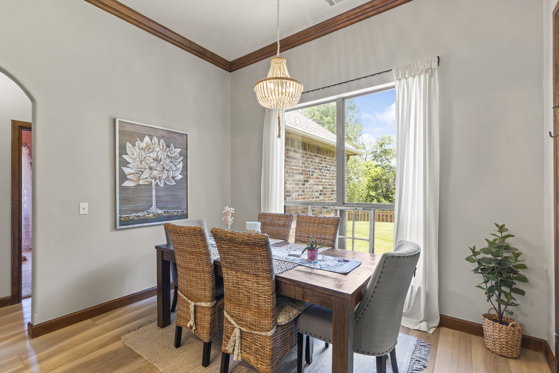 Dining area open to the kitchen