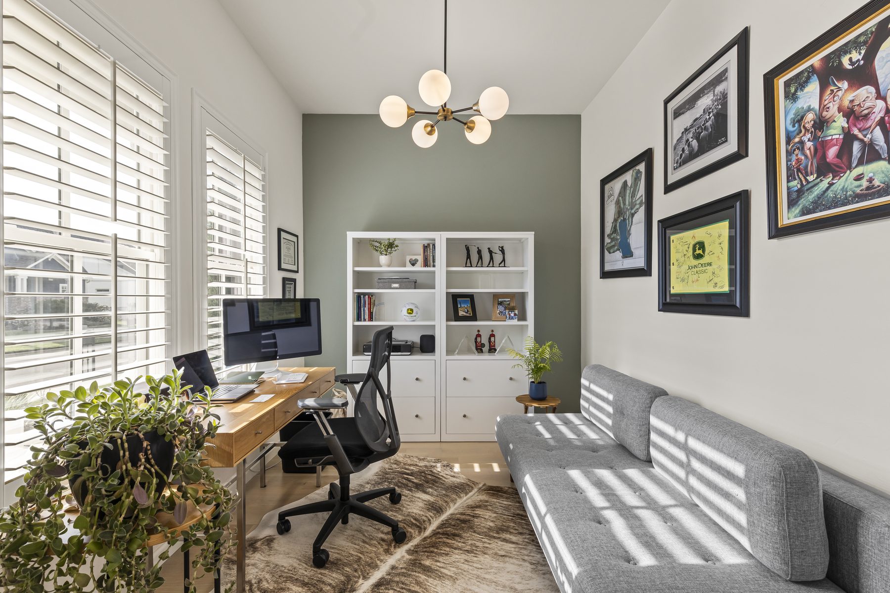 Bright home office workspace