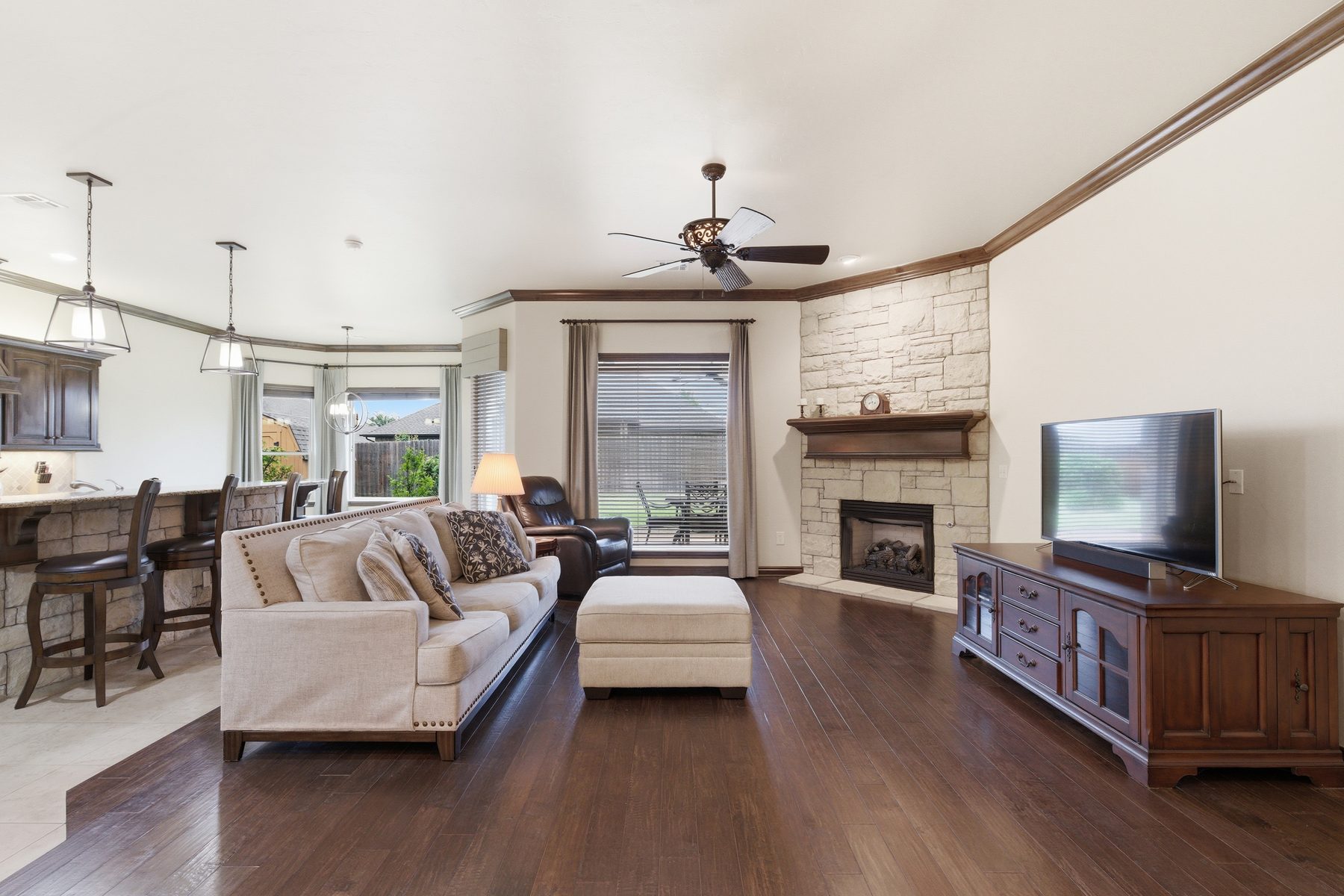 Living room filled with natural light