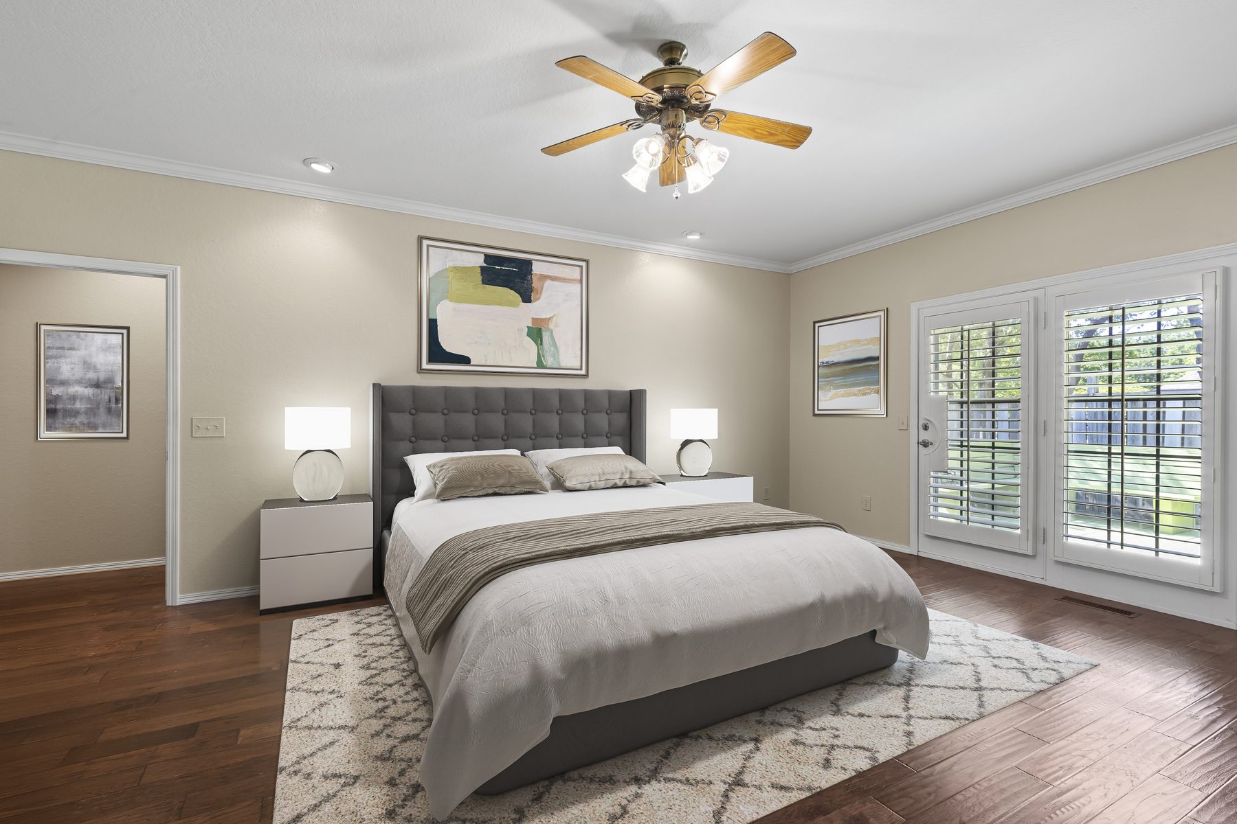 Virtually staged bedroom