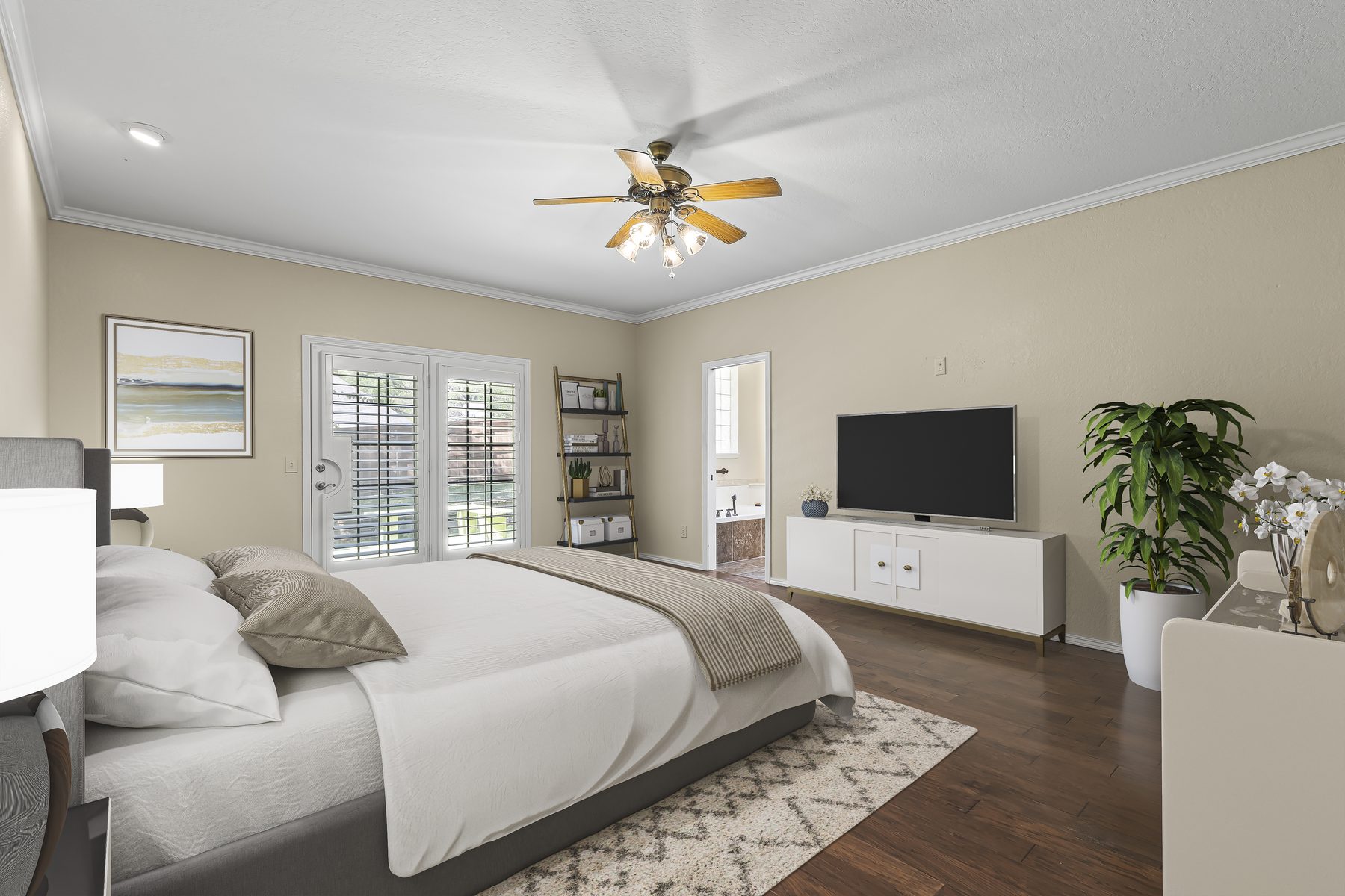 Virtually staged living room